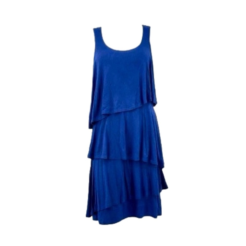 Soft Surrounding Tiered Ruffle Darcie Dress in Blue Bounty (Royal Blue)